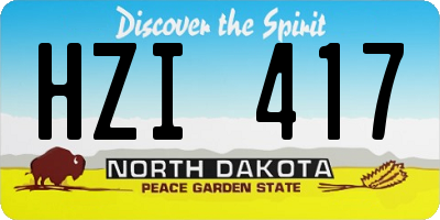 ND license plate HZI417