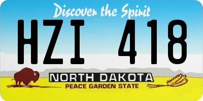 ND license plate HZI418