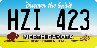 ND license plate HZI423