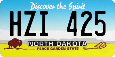 ND license plate HZI425