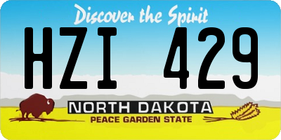 ND license plate HZI429
