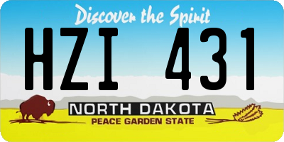 ND license plate HZI431