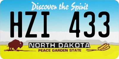 ND license plate HZI433