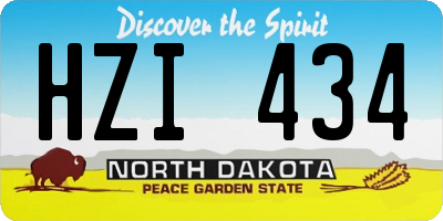 ND license plate HZI434