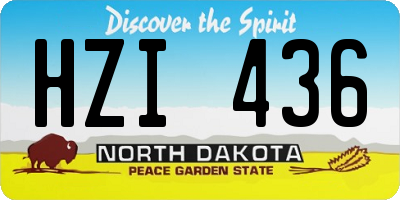 ND license plate HZI436