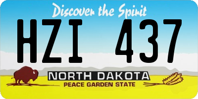 ND license plate HZI437