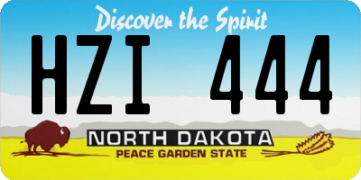 ND license plate HZI444