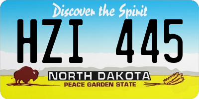 ND license plate HZI445