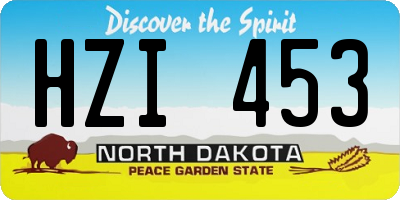 ND license plate HZI453