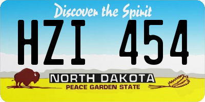 ND license plate HZI454