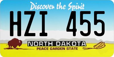ND license plate HZI455