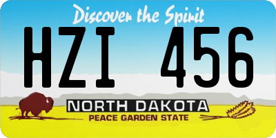 ND license plate HZI456