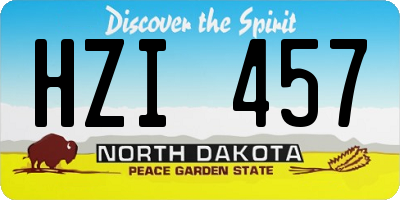 ND license plate HZI457