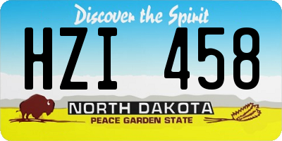 ND license plate HZI458