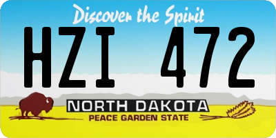 ND license plate HZI472