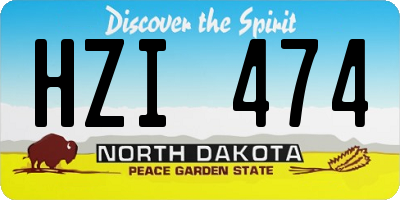 ND license plate HZI474