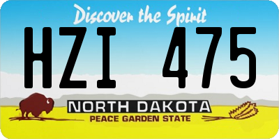 ND license plate HZI475