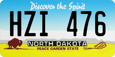 ND license plate HZI476