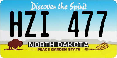 ND license plate HZI477