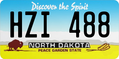 ND license plate HZI488