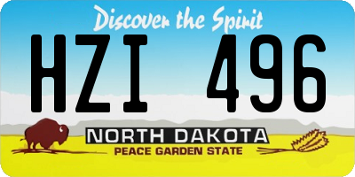 ND license plate HZI496