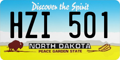 ND license plate HZI501