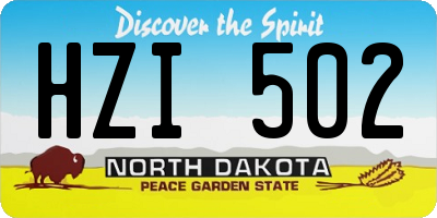 ND license plate HZI502