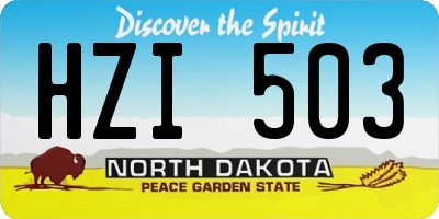 ND license plate HZI503