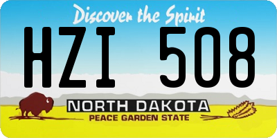 ND license plate HZI508
