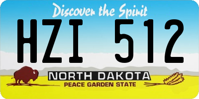 ND license plate HZI512