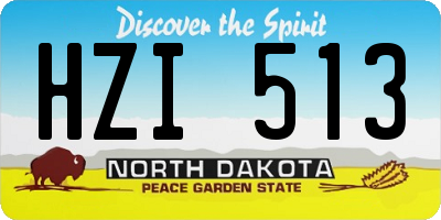 ND license plate HZI513