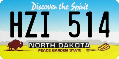 ND license plate HZI514