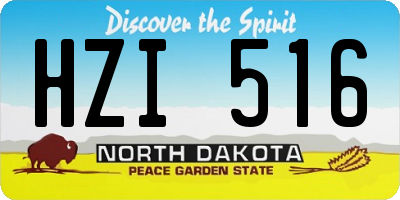 ND license plate HZI516