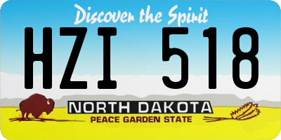 ND license plate HZI518