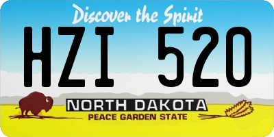 ND license plate HZI520