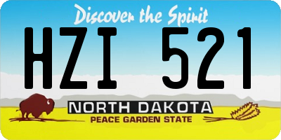 ND license plate HZI521