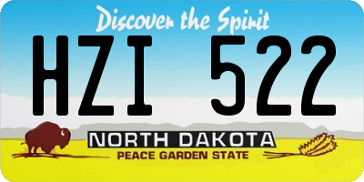 ND license plate HZI522