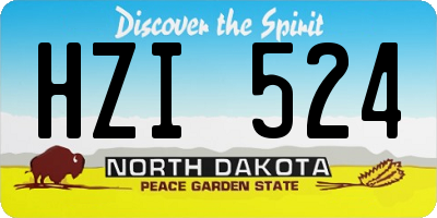 ND license plate HZI524