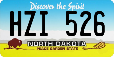 ND license plate HZI526