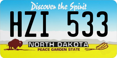 ND license plate HZI533