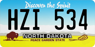 ND license plate HZI534