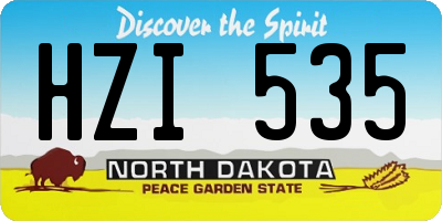 ND license plate HZI535