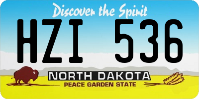 ND license plate HZI536