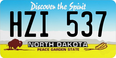 ND license plate HZI537