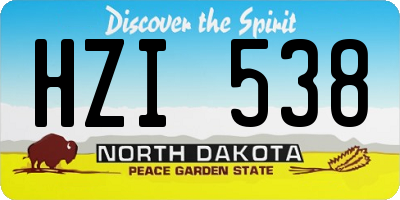 ND license plate HZI538