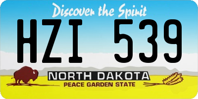 ND license plate HZI539