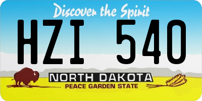 ND license plate HZI540