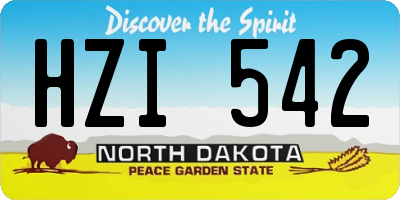 ND license plate HZI542