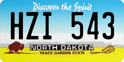 ND license plate HZI543