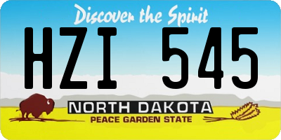 ND license plate HZI545